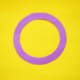 A purple circle overlays a yellow background composing the Intersex Flag