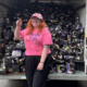 Period Y’all founder Skylar Davis stands in front of a truck filled with donated menstrual products while supporting efforts to combat period poverty in Kentucky.